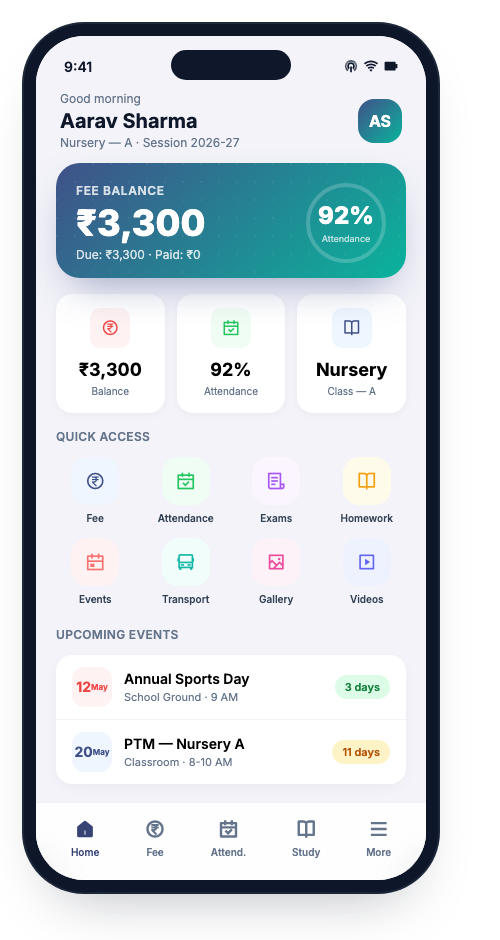 Student app — dashboard